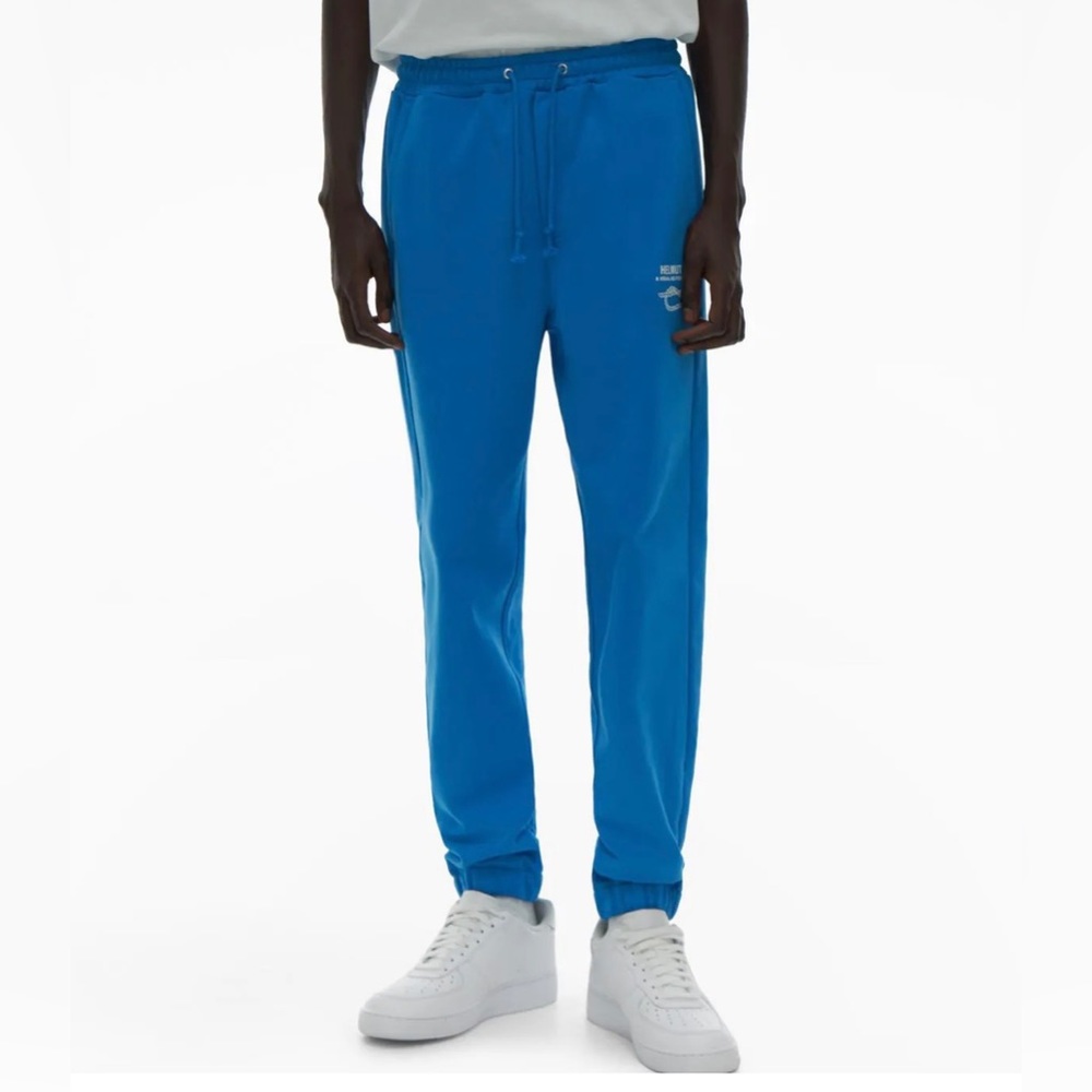 Helmut Lang Knot Logo French Terry Jogger Sweatpants Blue Size M - Picture 11 of 11